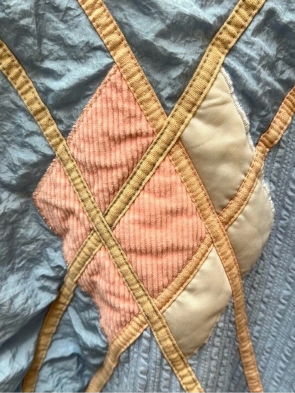 VTG 80s 90s Lightweight Windbreaker Pullover Jacket Pastel Pink Blue L Women’s - Picture 5 of 8